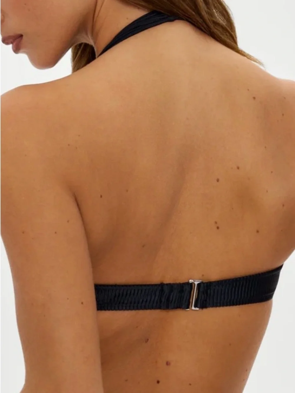 Frankie's Bikinis Ribbed Halter Bikini Top - Black